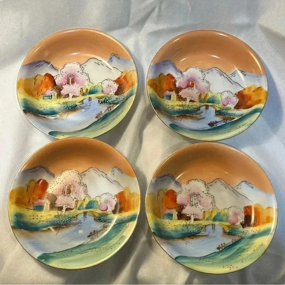 Cute Hand Painted Landscape Serving Bowls - Picture 5 of 7